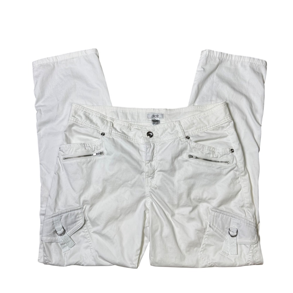 Vintage Y2K Cache Cargo Pants Convertible Capris Silver Hardware Size 6